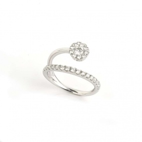 18k White Gold Diamond Twist Ring 0.80ct G/VS2